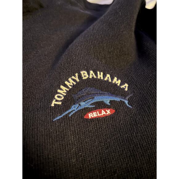 Tommy Bahama Relax Black Half-Zip Pullover Sweatshirt Size Small 100% Cotton - Picture 5 of 7